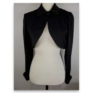 Donna Ricco Black Beaded Bolero Jacket PS